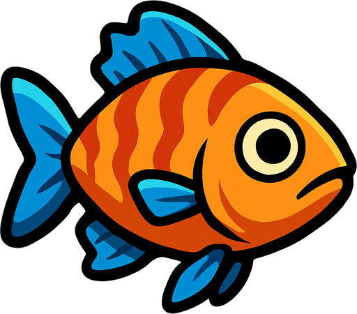 Fish.
In-Game asset.  2d.  High contrast.  No shadows
