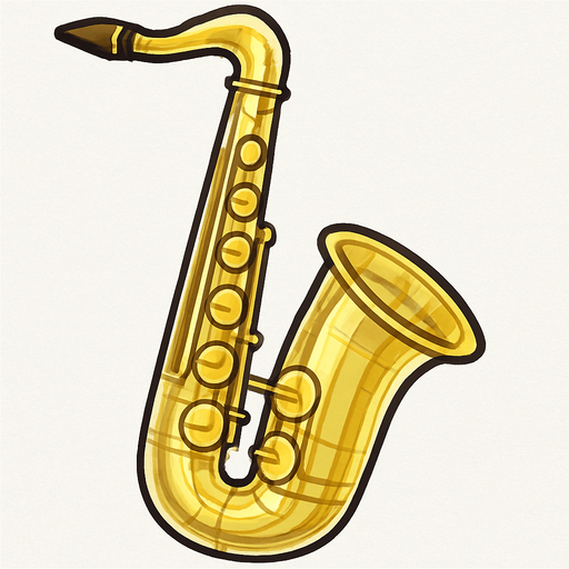Saxophone transparent.
In-Game asset.  2d.  High contrast.  No shadows