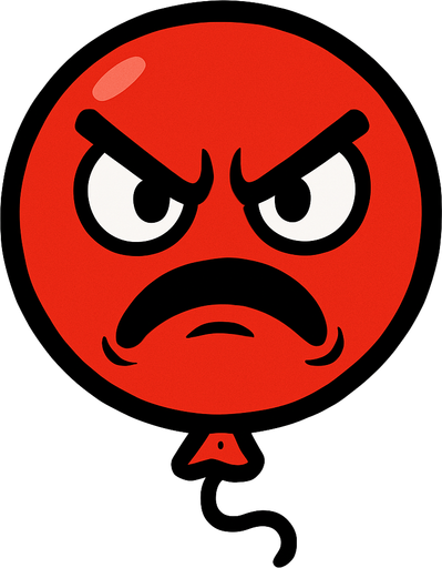 globo con cara enojada.
In-Game asset.  2d.  High contrast.  No shadows