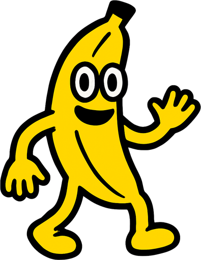 banana human.
In-Game asset.  2d.  High contrast.  No shadows