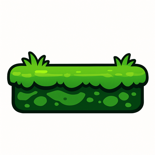 green platform.
In-Game asset.  2d.  High contrast.  No shadows