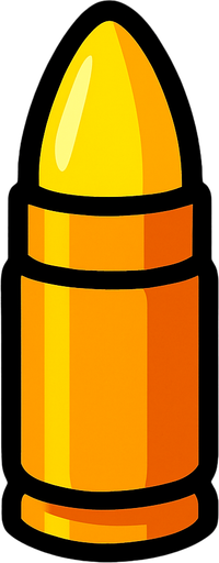 bullet.
In-Game asset.  2d.  High contrast.  No shadows