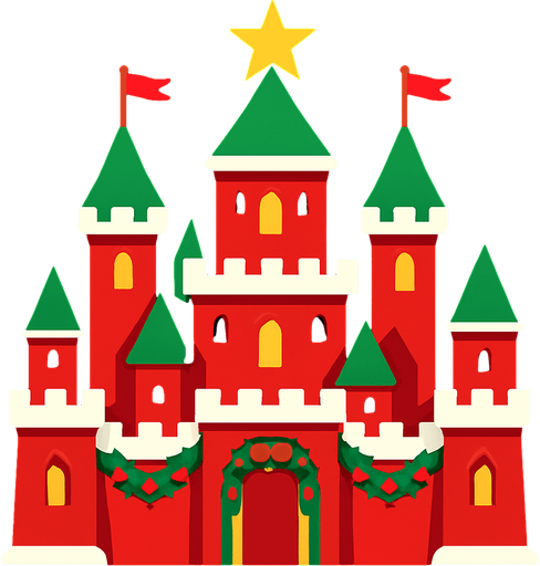 noel castle.
In-Game asset.  2d.  High contrast.  No shadows