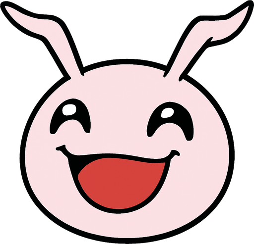 Cara Koromon feliz.
In-Game asset.  2d.  High contrast.  No shadows