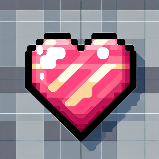 Heart_icon pixel.
Single Game Texture. In-Game asset. 2d. Blank background. High contrast. No shadows.