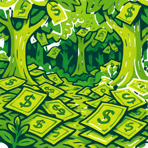 para ile kaplı orman.
In-Game asset.  2d.  High contrast.  No shadows