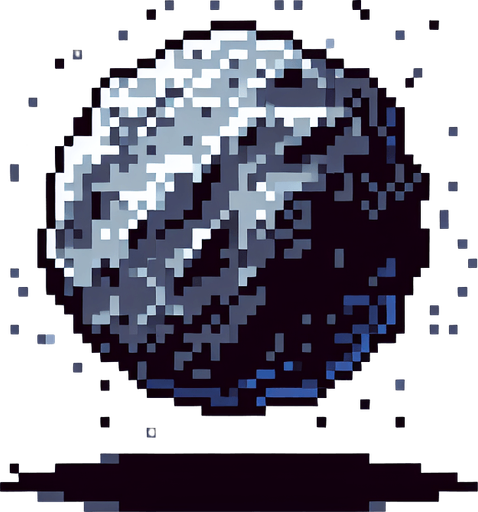 pixel astroid.
Single Game Texture.  In-Game asset.  2d.  Blank background.  High contrast.  No shadows