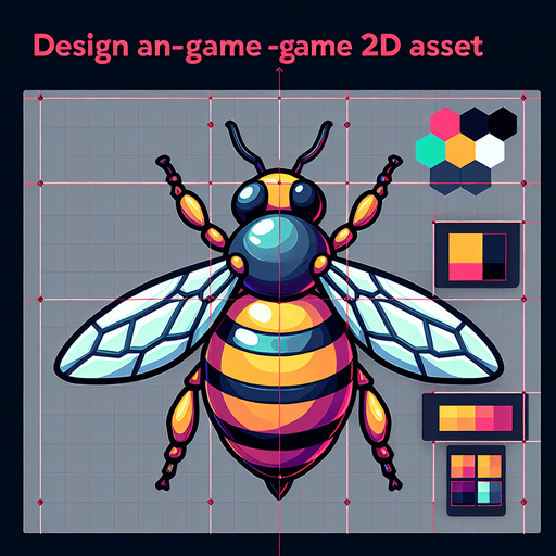 Пчела.
Single Game Texture. In-Game asset. 2d. Blank background. High contrast. No shadows.