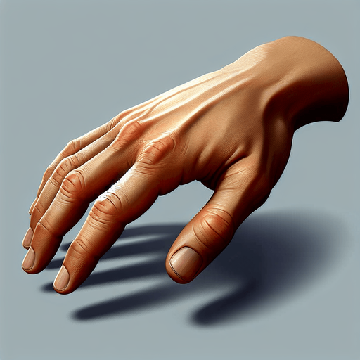 Hand.
Single Game Texture. In-Game asset. 2d. Blank background. High contrast. No shadows.