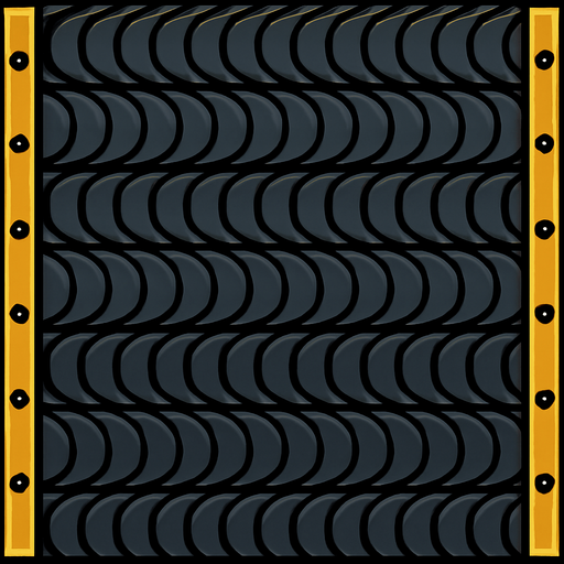 quiero un suelo hecho con la textura de una cinta transportadora.
In-Game asset.  2d.  High contrast.  No shadows