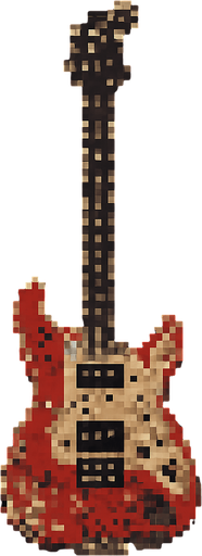 DİRTY AND BROKE guitar pixel. dik dursun
In-Game asset.  2d.  High contrast.  No shadows
