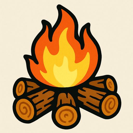 Kamp atesi.
In-Game asset.  2d.  High contrast.  No shadows