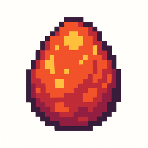 Dragon egg pixel.
In-Game asset.  2d.  High contrast.  No shadows