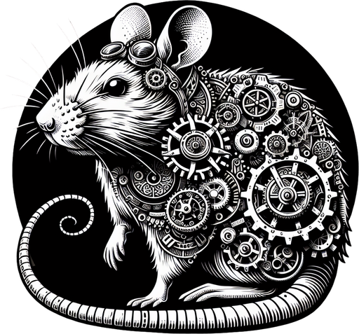 a rat wearing a steampunk costume.
Single Game Texture. In-Game asset. 2d. Blank background. High contrast. No shadows.