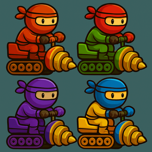 Same ninja character, with pack of all colors