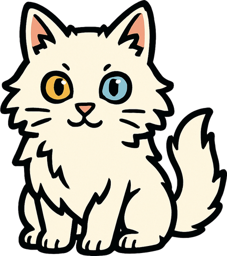 tatlı van kedisi.
In-Game asset.  2d.  High contrast.  No shadows