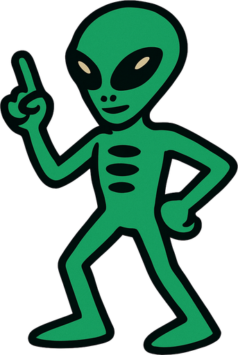 retro alien.
In-Game asset.  2d.  High contrast.  No shadows