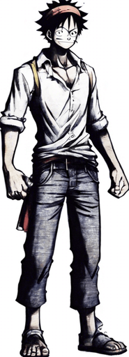 Replace the man with Monkey D. Luffy