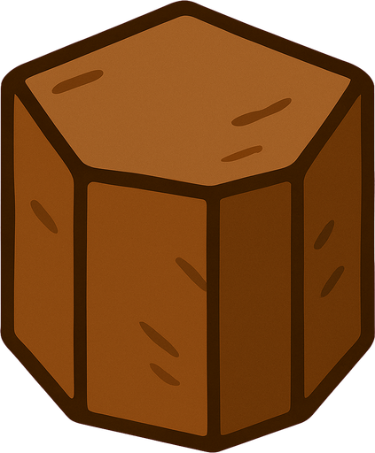 Una pieza en forma de prisma hexagonal de metal