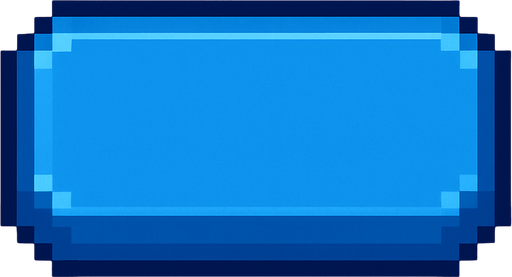 Blank blue button 2d pixilated topdown.
In-Game asset.  2d.  High contrast.  No shadows