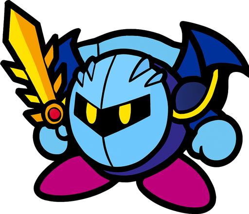 Meta Knight.
In-Game asset.  2d.  High contrast.  No shadows