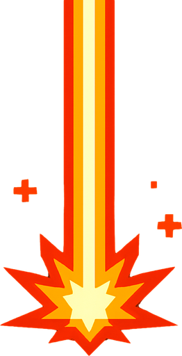 Arcade style shot down laser.
In-Game asset.  2d.  High contrast.  No shadows