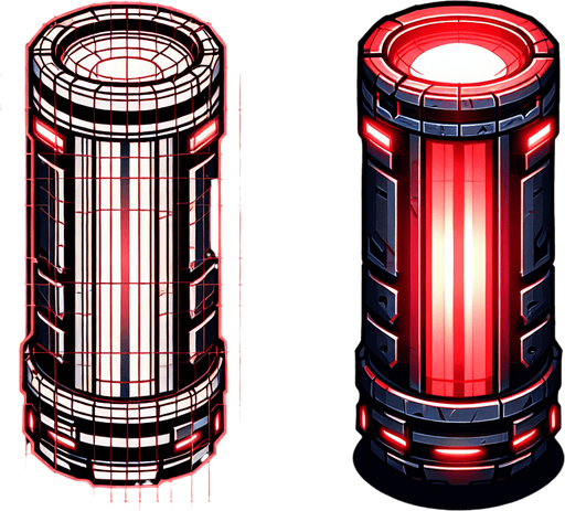 Red laser.
Single Game Texture.  In-Game asset.  2d.  Blank background.  High contrast.  No shadows