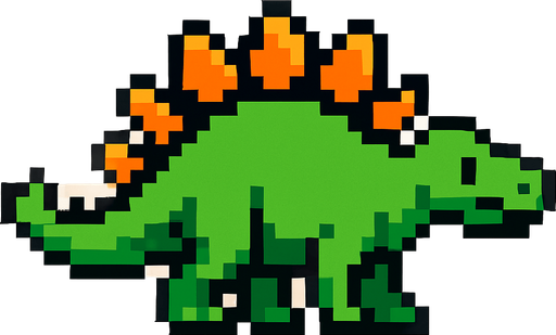 Stegosaurus pixel.
In-Game asset.  2d.  High contrast.  No shadows