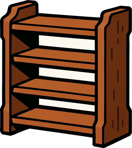 shelf.
In-Game asset.  2d.  High contrast.  No shadows