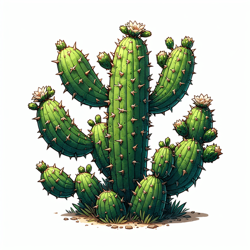 cactus.
Single Game Texture. In-Game asset. 2d. Blank background. High contrast. No shadows.