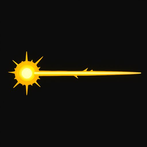 sarı lazer.
In-Game asset.  2d.  High contrast.  No shadows