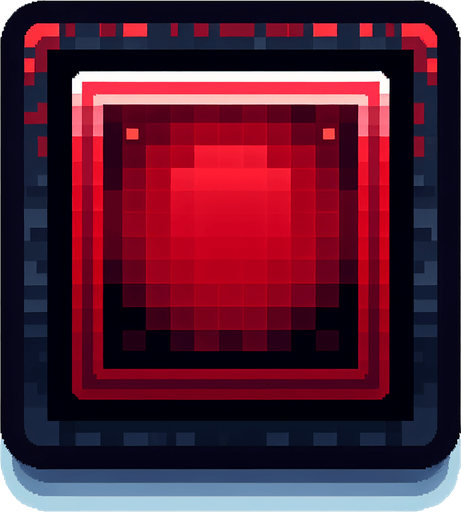 Um quadrado vermelho com luz vermelha escuro, com gradiente preto e borda azul profissional,2d pixeis,fundo png.
Single Game Texture. In-Game asset. 2d. Blank background. High contrast. No shadows.