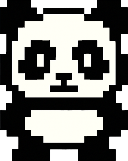 Panda 8bit.
In-Game asset.  2d.  High contrast.  No shadows