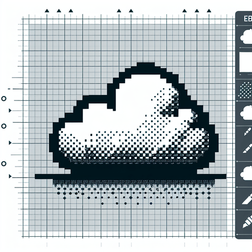 cloud. Dot picture. Single Game Texture. In-Game asset. 2d. Blank background. High contrast. No shadows.