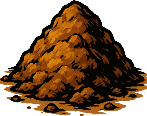 tierra amontonada.
In-Game asset.  2d.  High contrast