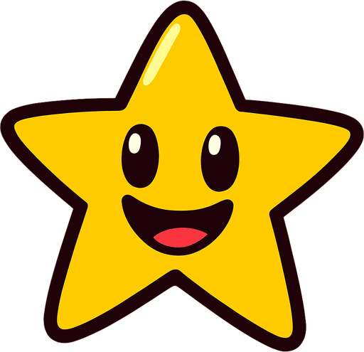 Estrella animada.
In-Game asset.  2d.  High contrast.  No shadows