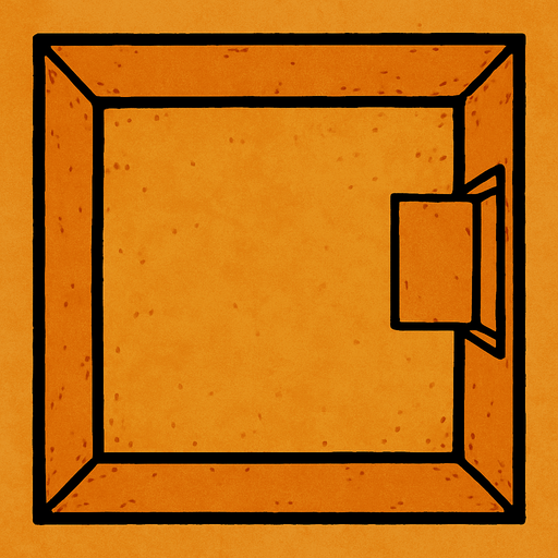empty room top view.
In-Game asset.  2d.  High contrast.  No shadows