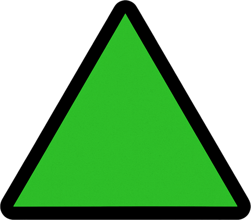 Bana yeşil bir üçgen yap.
In-Game asset.  2d.  High contrast.  No shadows