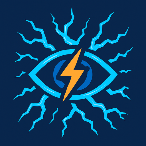 Electricity with eye.
In-Game asset.  2d.  High contrast.  No shadows