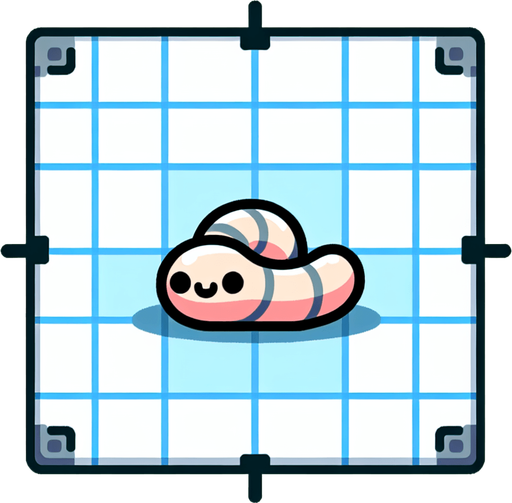 sevimli solucan.
Single Game Texture.  In-Game asset.  2d.  Blank background.  High contrast.  No shadows