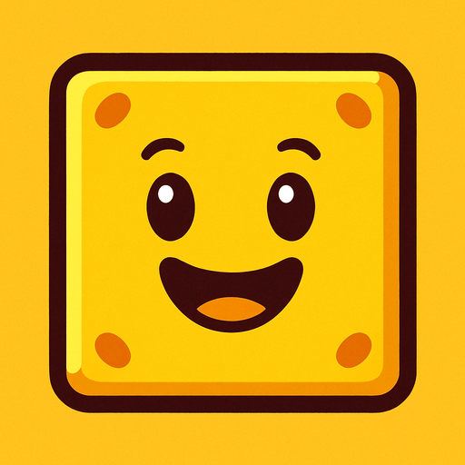 Happy yellow block.
In-Game asset.  2d.  High contrast.  No shadows