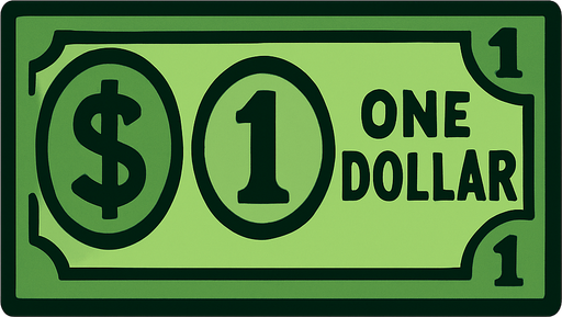 1 dolar.
In-Game asset.  2d.  High contrast.  No shadows