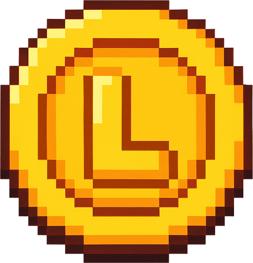 coin pixelart.
In-Game asset.  2d.  High contrast.  No shadows