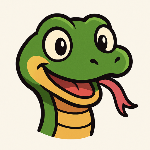 snake head.
In-Game asset.  2d.  No shadows. cartoon. animated. simple. funny