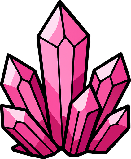 Pack of crystals, pink color
In-Game asset.  2d.  High contrast.  No shadows