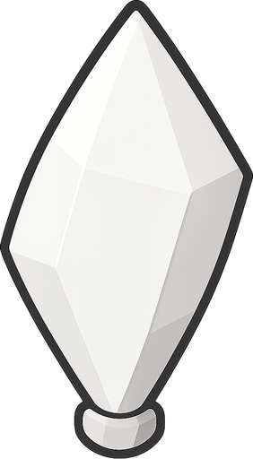 A diamond shaped white bullet. No background. Transparent background. Blank background. No shadows. 2d. In-Game asset. flat