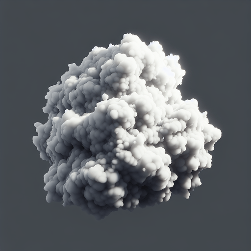 cloud of smoke.
Single Game Texture. In-Game asset. 2d. Blank background. High contrast. No shadows.