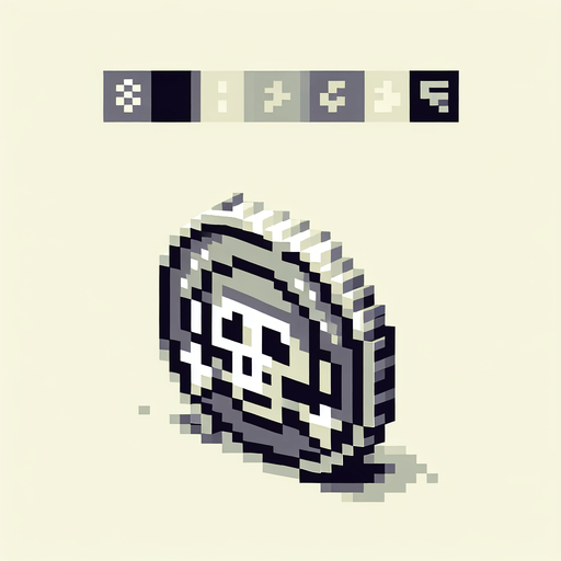 isometric silver coin with a pirate monkey face. pirate themed. pixelated. 8 bit. viewed from the top as if the coin is resting flat..
Single Game Texture. In-Game asset. 2d. Blank background. High contrast. No shadows.