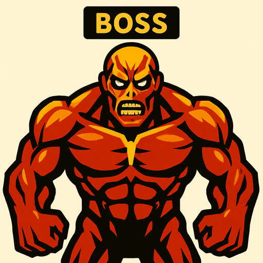 Boss Titan.
In-Game asset.  2d.  High contrast.  No shadows