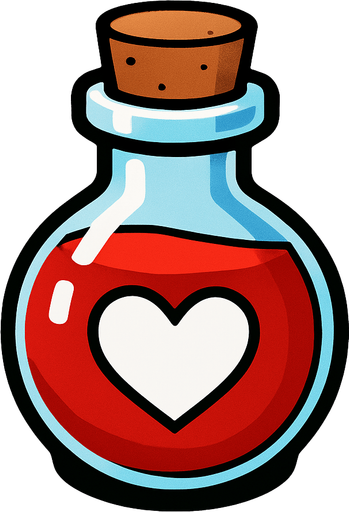 One life potion.
In-Game asset.  2d.  High contrast.  No shadows